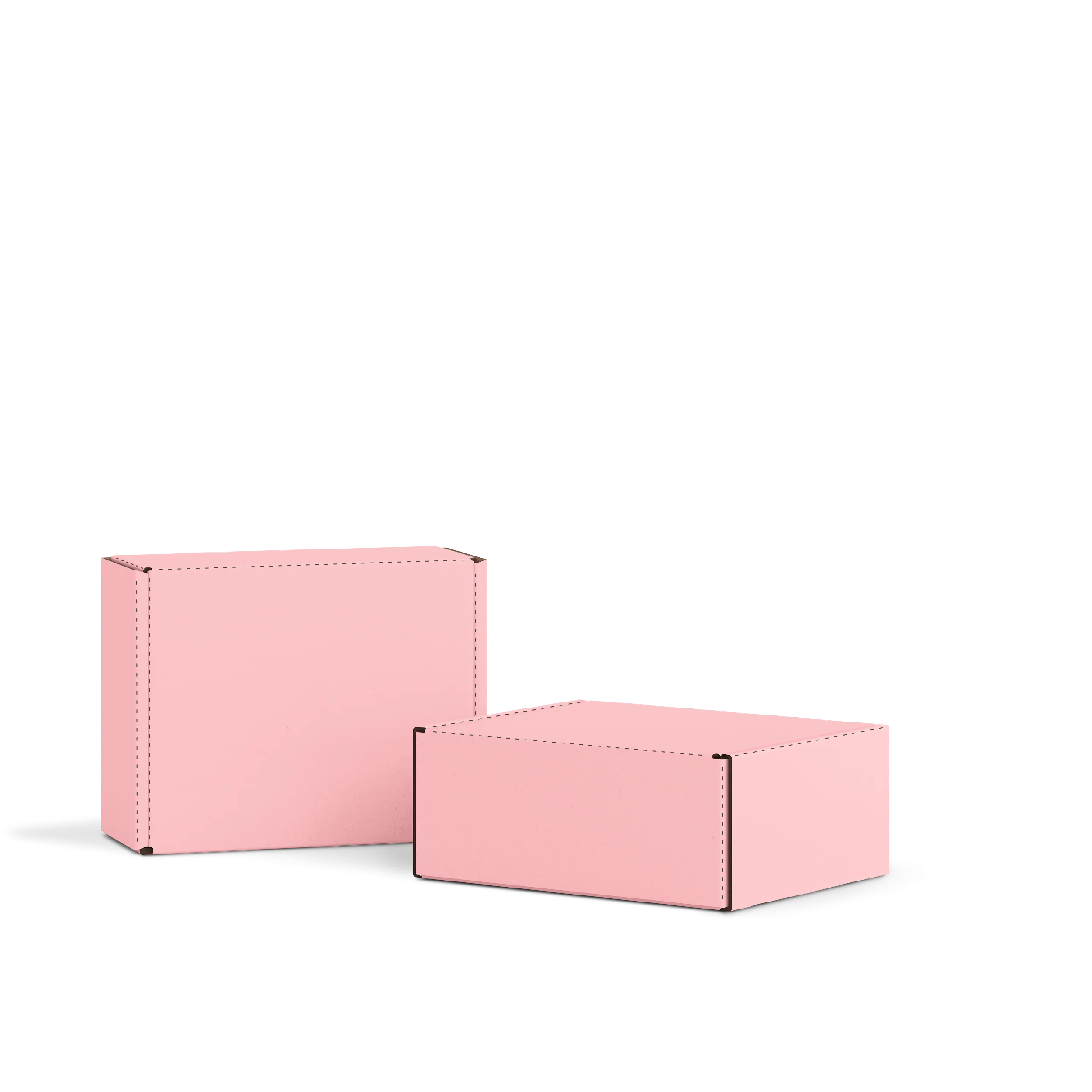 Самосборная коробка FEFCO 0427 | Т24Е | PANTONE 197 U | PANTONE 290 U | РОЗОВЫЙ-НЕБО