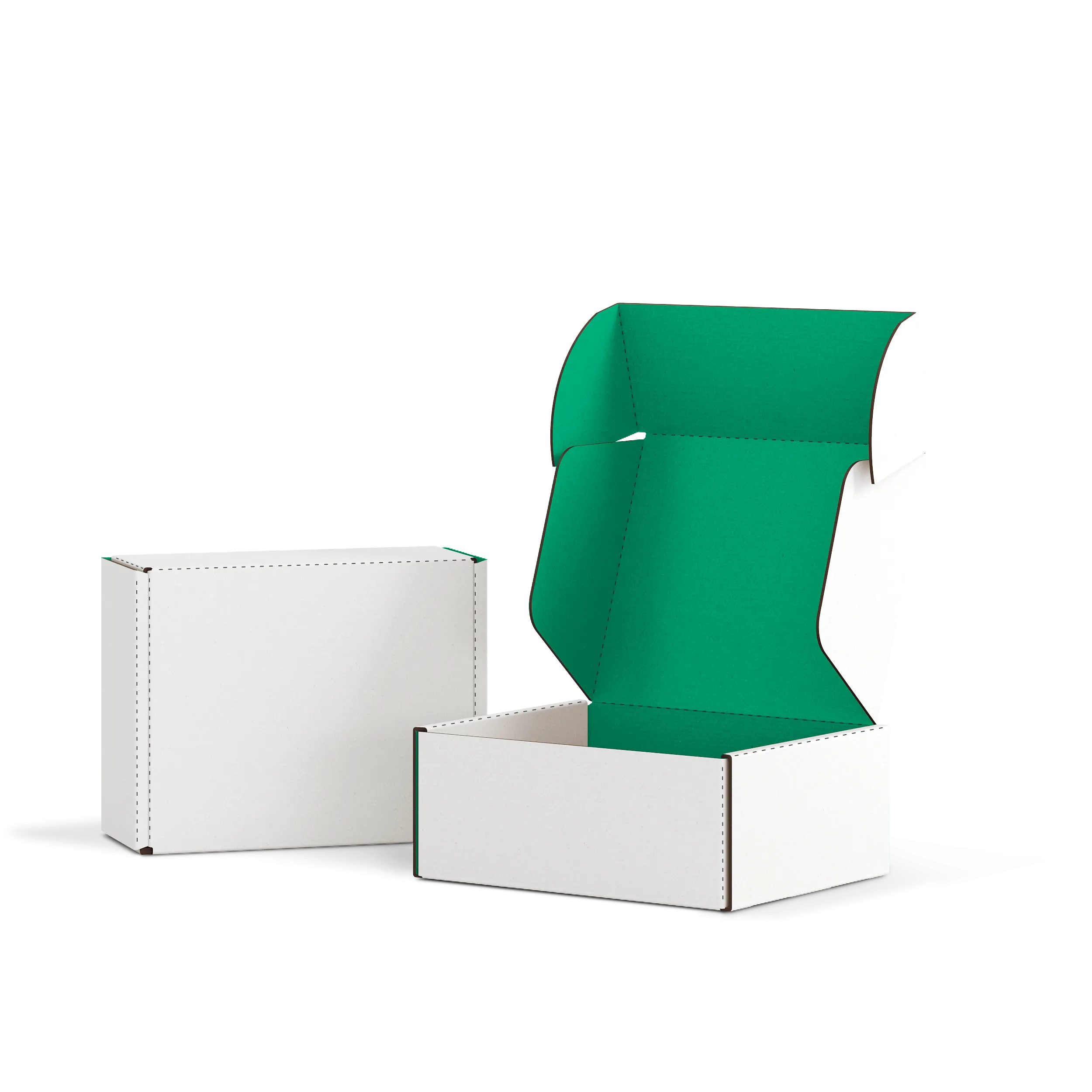 Самосборная коробка FEFCO 0427 | Т24Е | PANTONE 347 U | БЕЛЫЙ-ЗЕЛЕНЫЙ