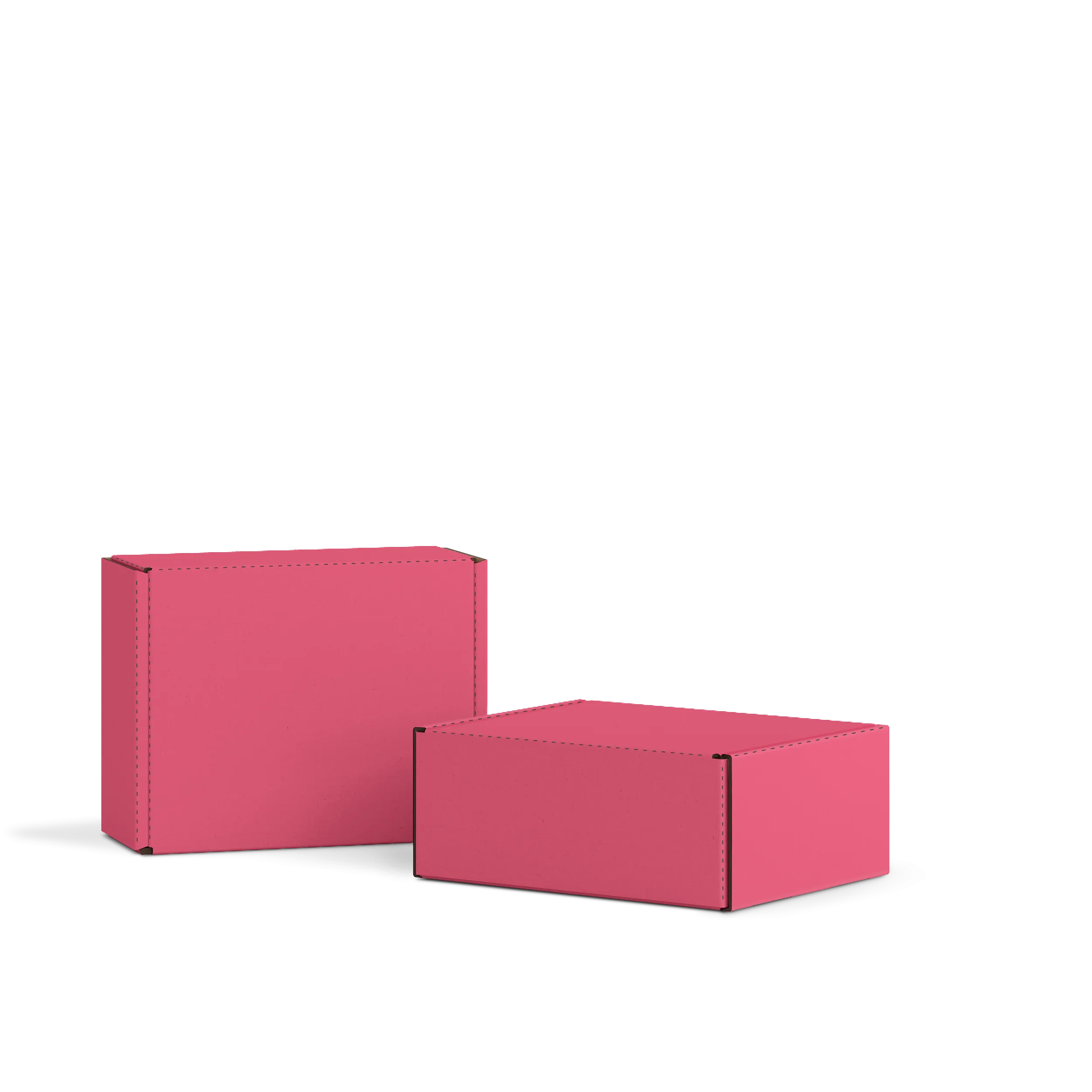 Самосборная коробка FEFCO 0427 | Т24Е | PANTONE 205 U | ЯГОДНЫЙ-БЕЛЫЙ