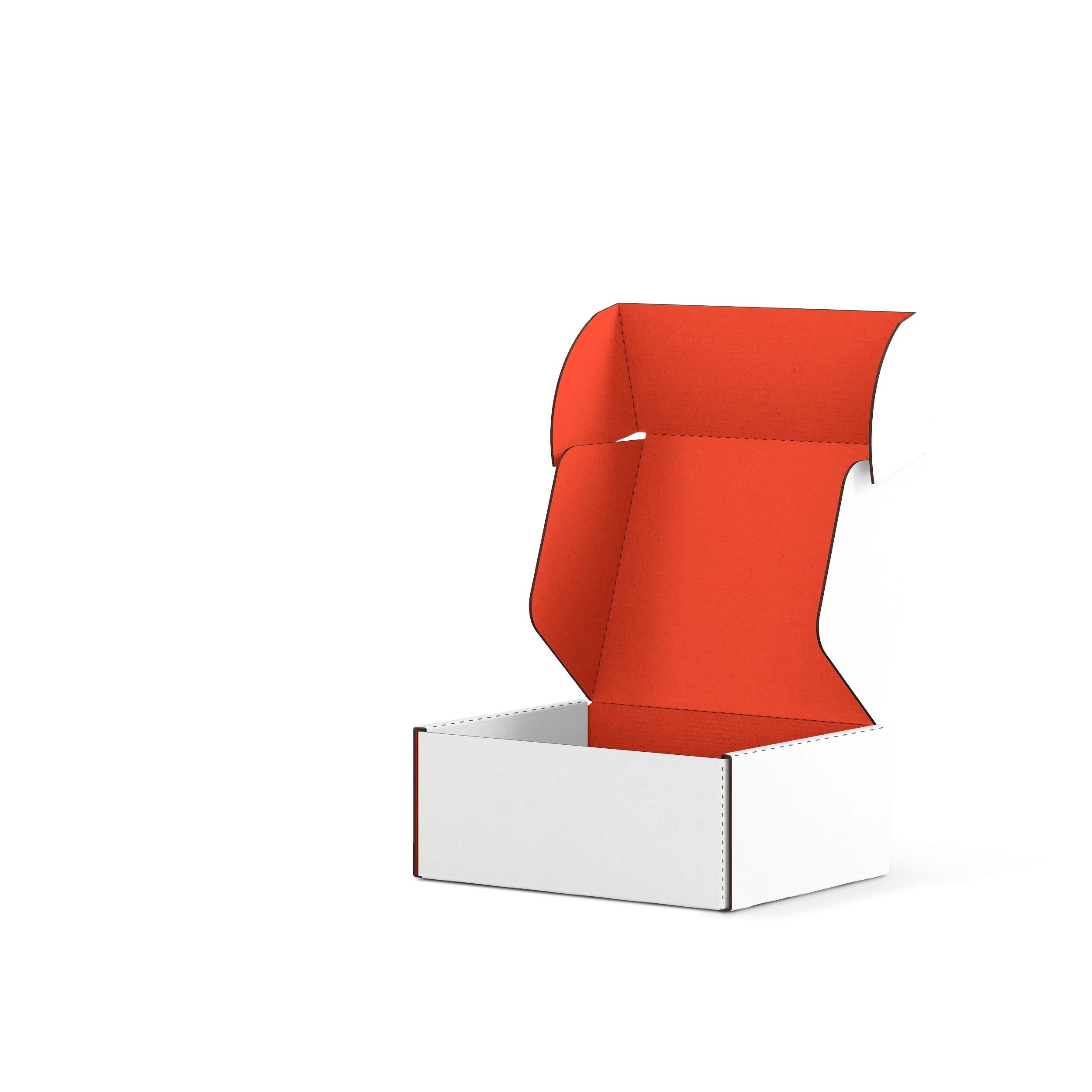 Самосборная коробка FEFCO 0427 | Т24Е | PANTONE 2028 U | БЕЛЫЙ-АЛЫЙ