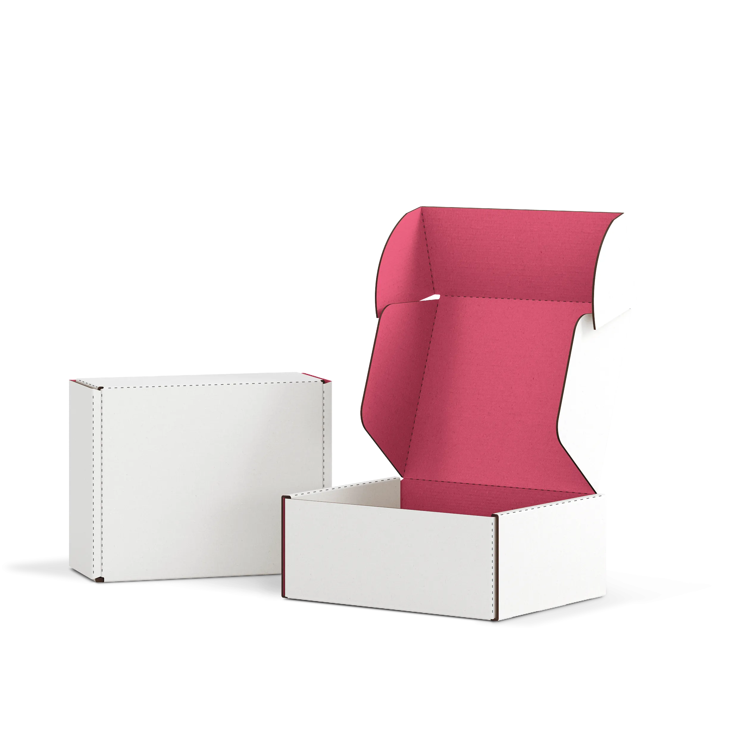 Самосборная коробка FEFCO 0427 | Т24Е | PANTONE 205 U | БЕЛЫЙ-ЯГОДНЫЙ