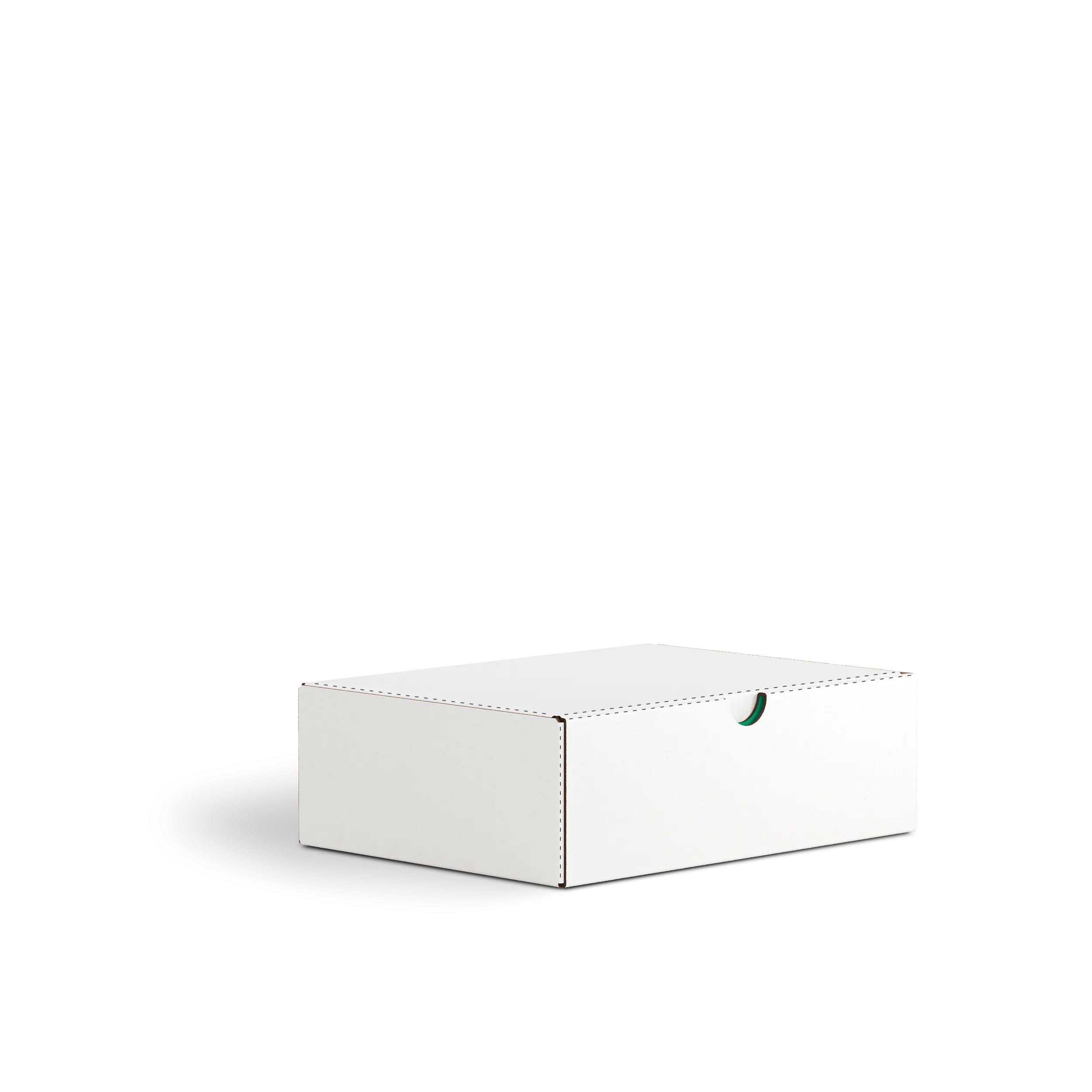 Коробка с откидной крышкой FEFCO 0426 | Т24Е | PANTONE 347 U | БЕЛЫЙ-ЗЕЛЁНЫЙ