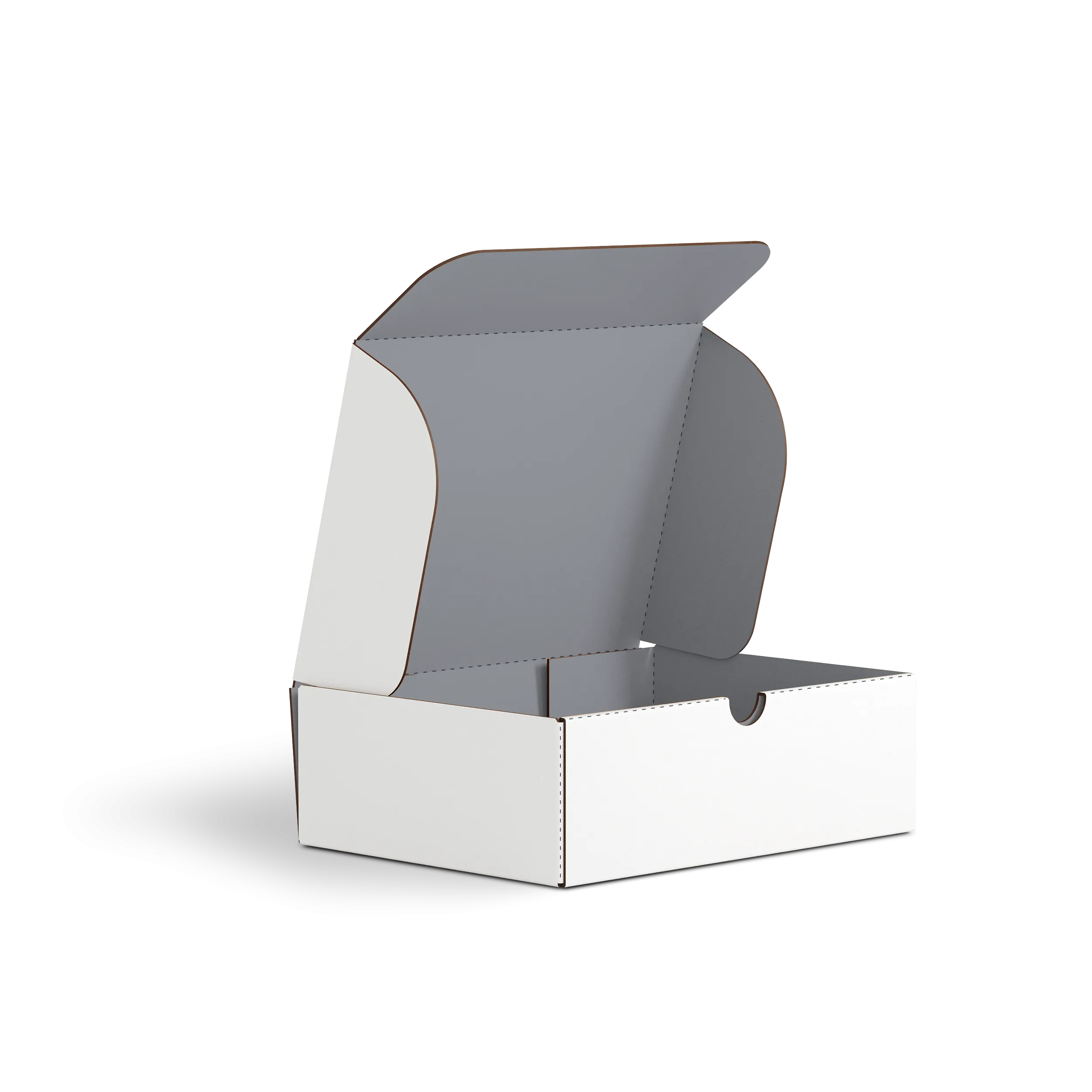 Коробка с откидной крышкой FEFCO 0426 | Т24Е | PANTONE COOL GREY 8 U | БЕЛЫЙ-СЕРЫЙ