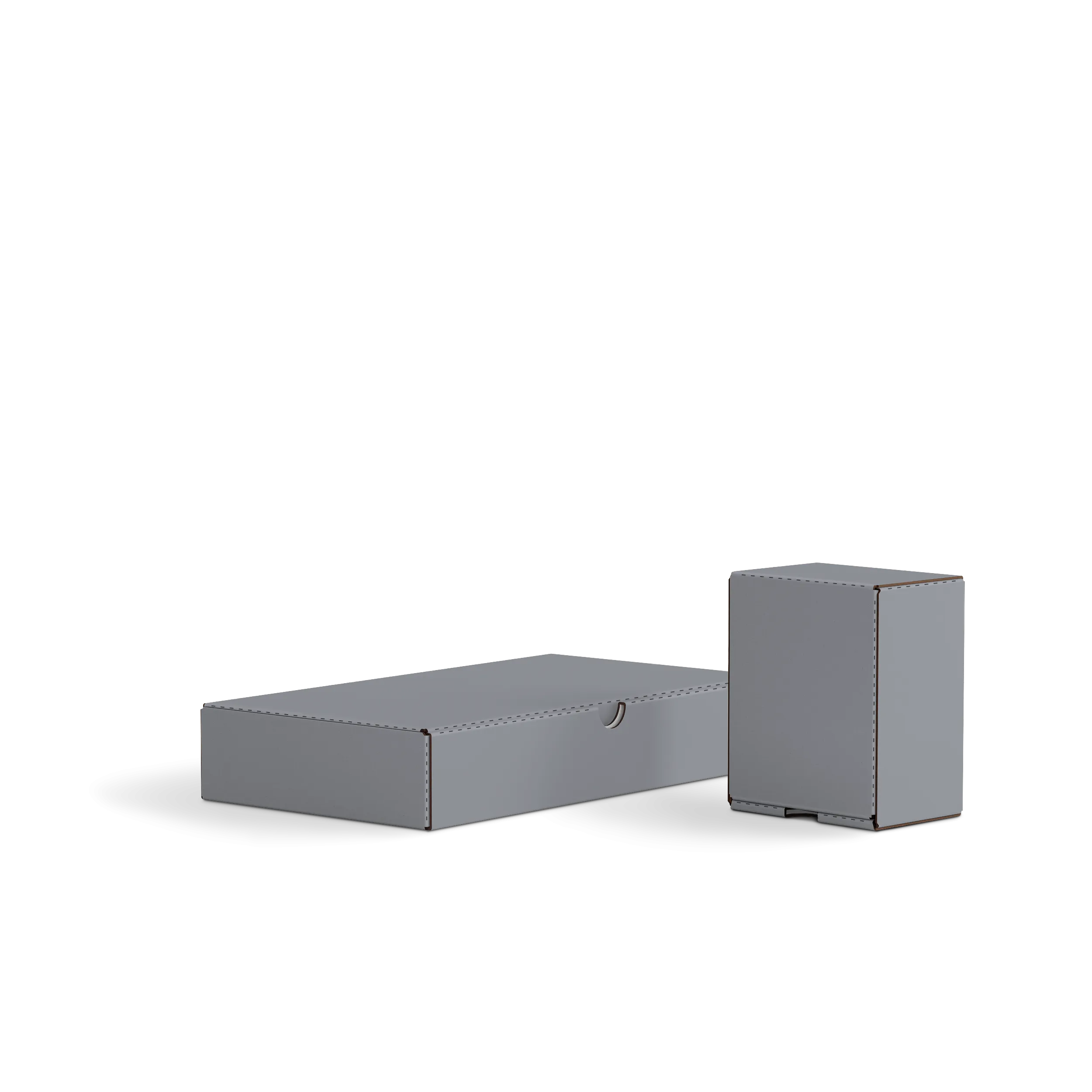 Коробка с откидной крышкой FEFCO 0426 | Т24Е | PANTONE COOL GREY 8 U | СЕРЫЙ-БЕЛЫЙ