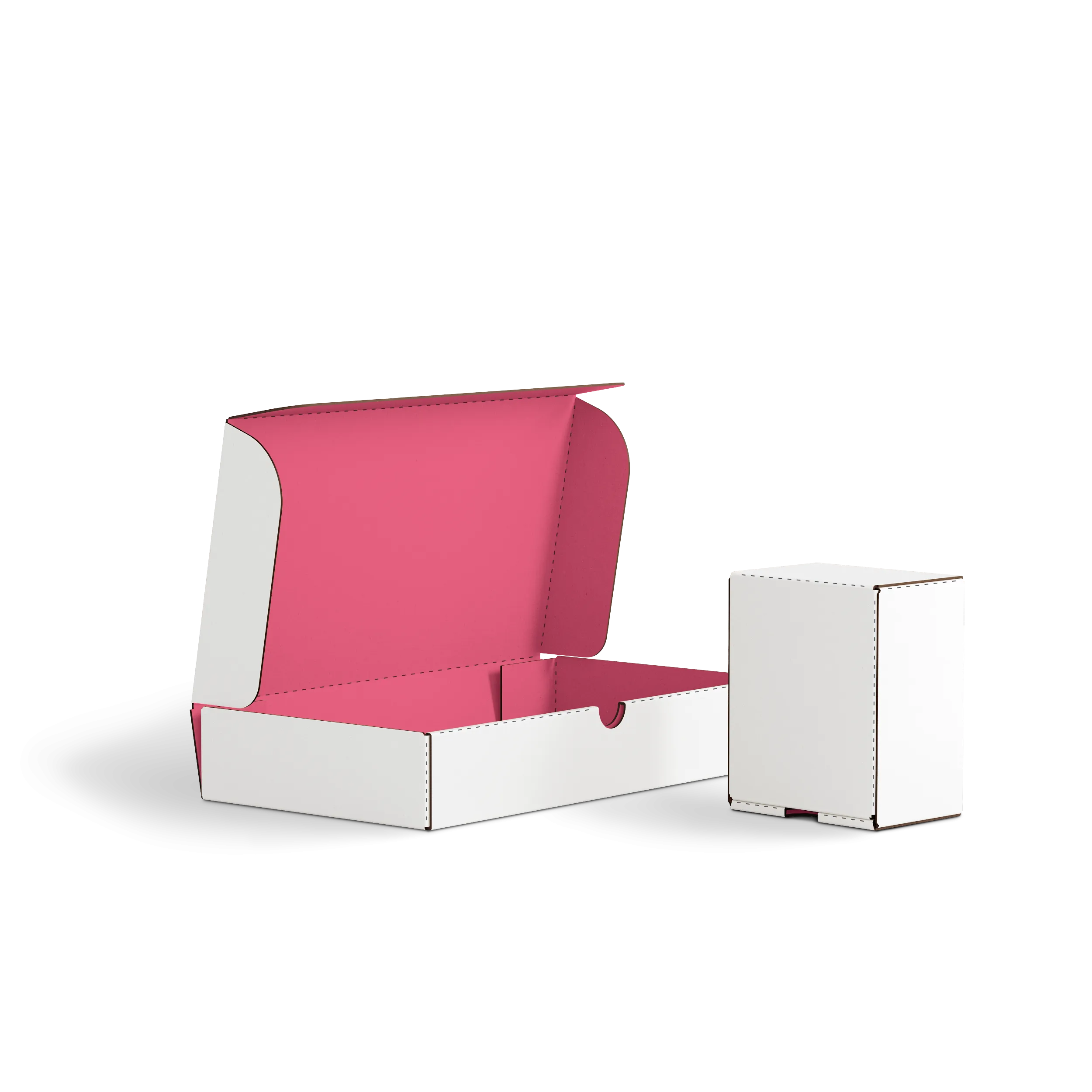 Коробка с откидной крышкой FEFCO 0426 | Т24Е | PANTONE 205 U | БЕЛЫЙ-ЯГОДНЫЙ
