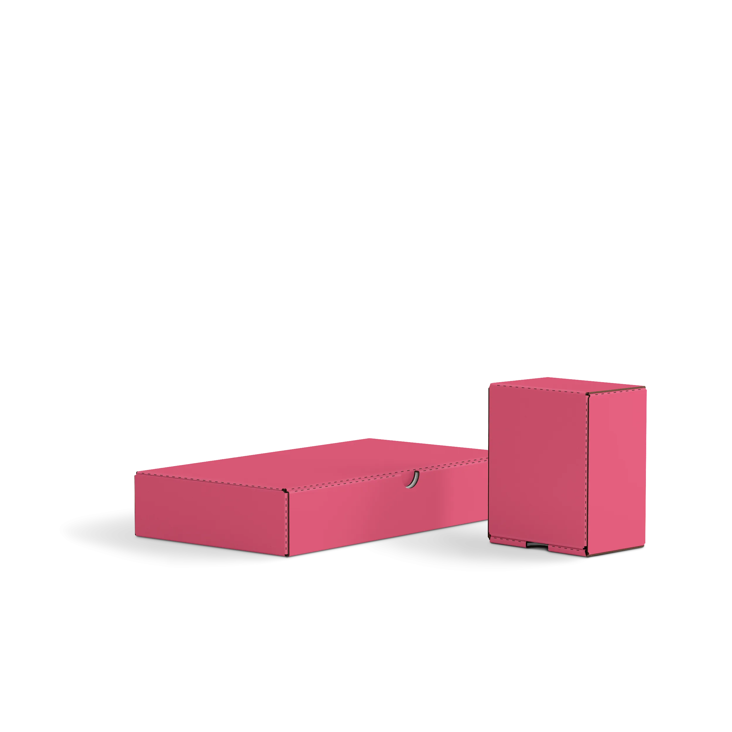 Коробка с откидной крышкой FEFCO 0426 | Т24Е | PANTONE 205 U | ЯГОДНЫЙ-БЕЛЫЙ