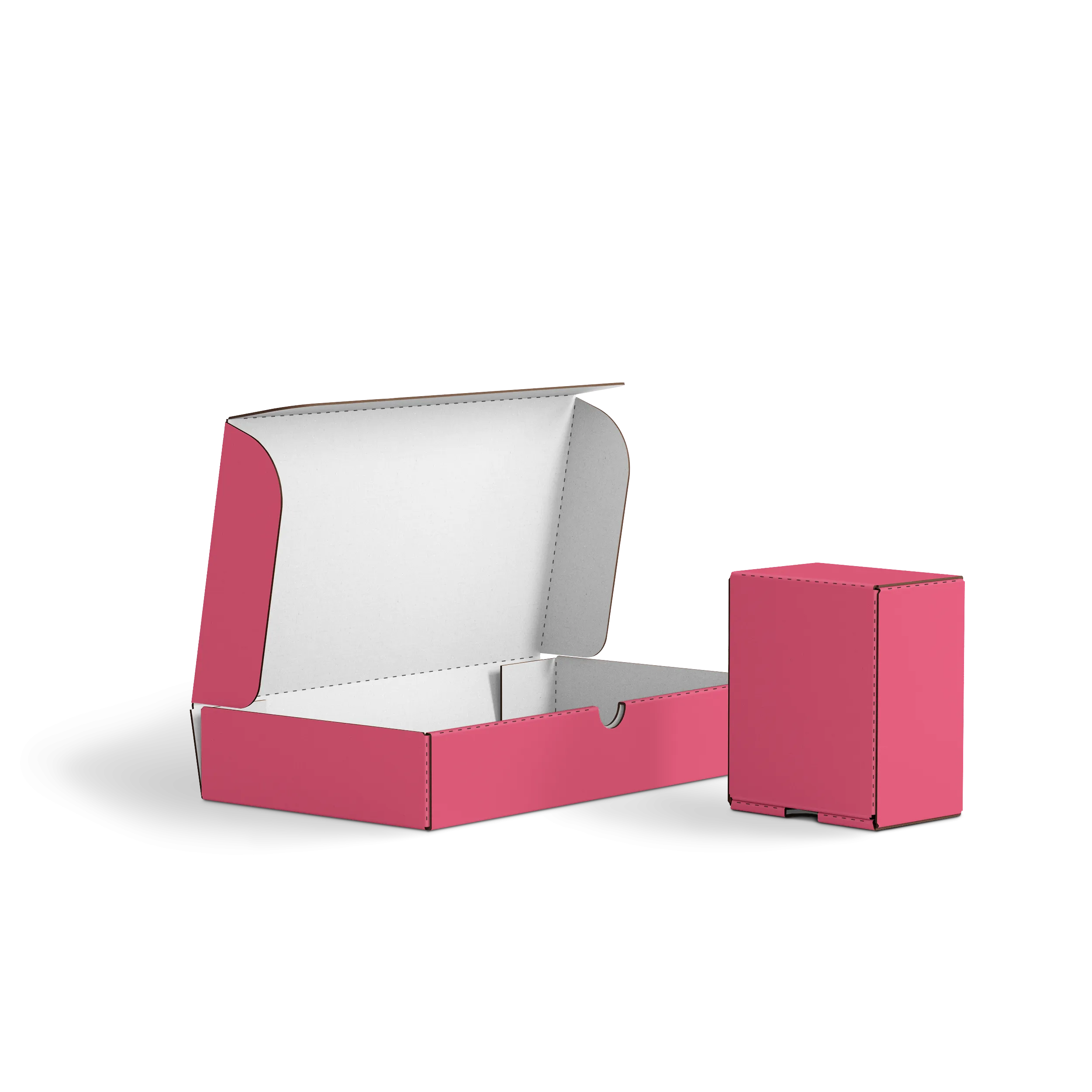 Коробка с откидной крышкой FEFCO 0426 | Т24Е | PANTONE 205 U | ЯГОДНЫЙ-БЕЛЫЙ