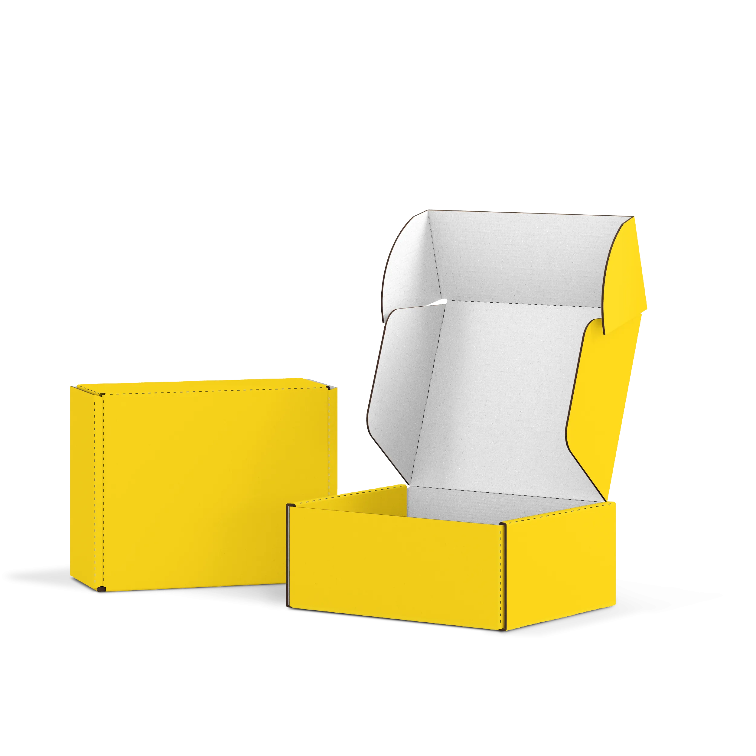 Самосборная коробка FEFCO 0427 | Т24Е | PANTONE PROCESS YELLOW U | ЖЕЛТЫЙ-БЕЛЫЙ