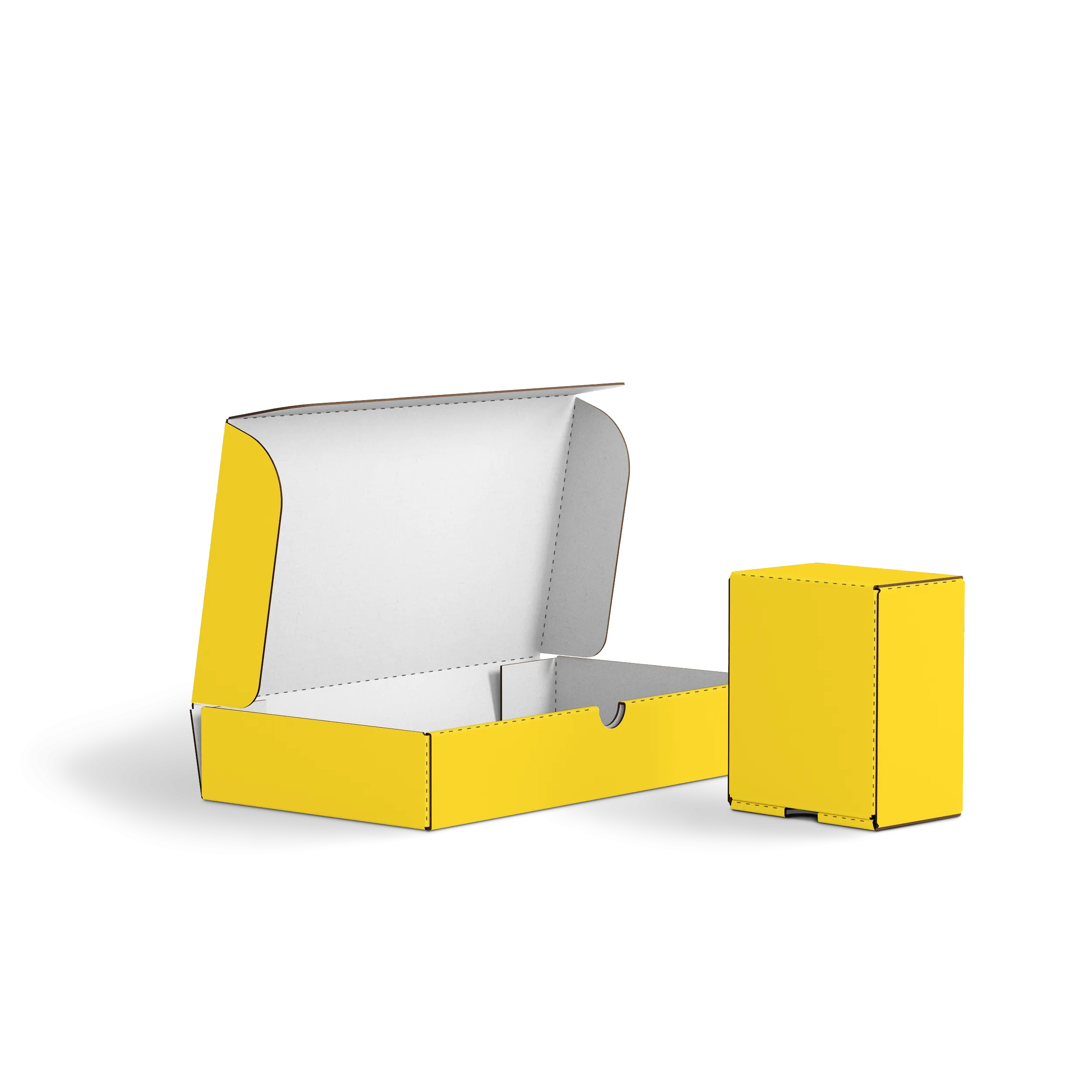 Коробка с откидной крышкой FEFCO 0426 | Т24Е | PANTONE PROCESS YELLOW U | ЖЕЛТЫЙ-БЕЛЫЙ