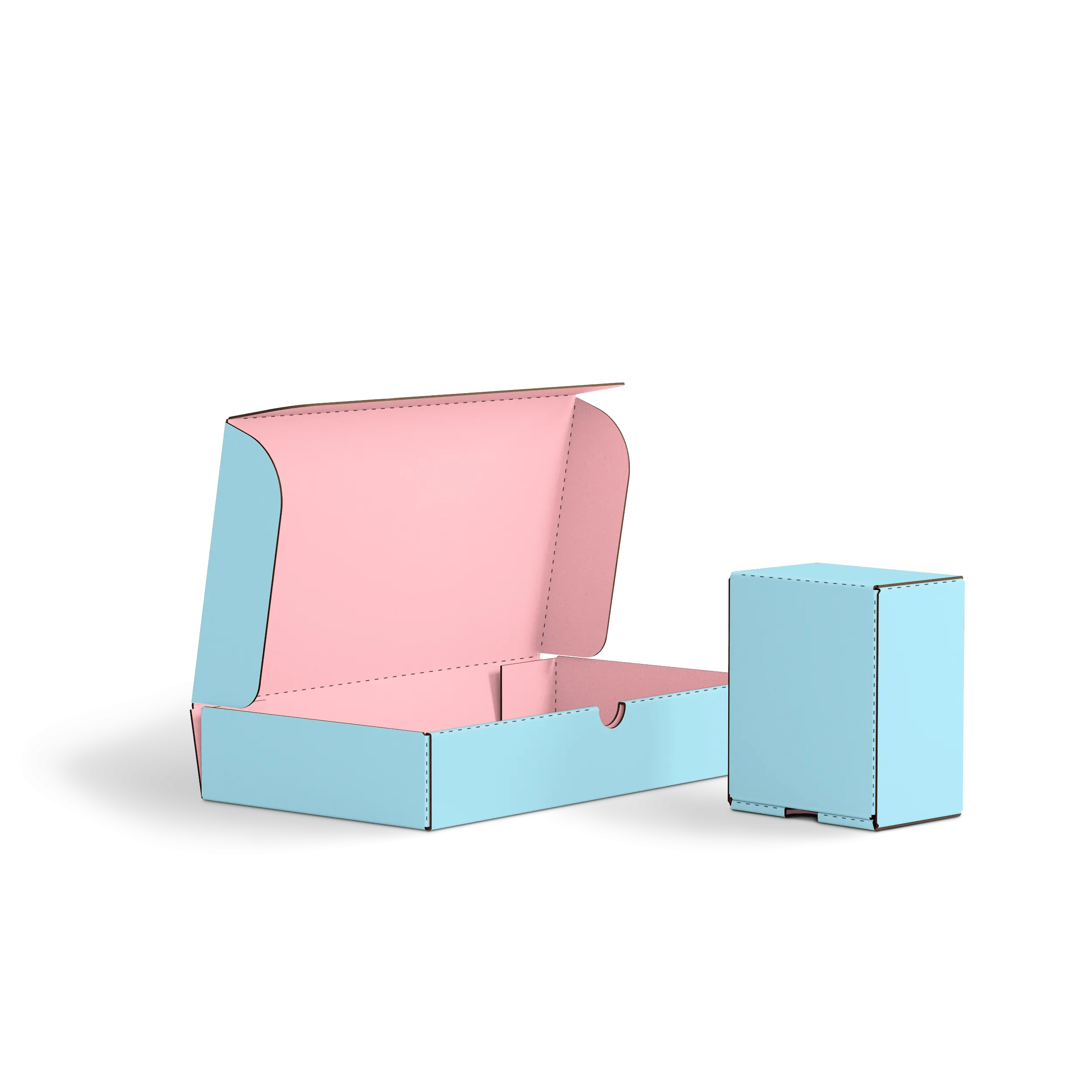 Коробка с откидной крышкой FEFCO 0426 | Т24Е | PANTONE 290 U | PANTONE 197 U | БЕЛЫЙ-БЕЛЫЙ