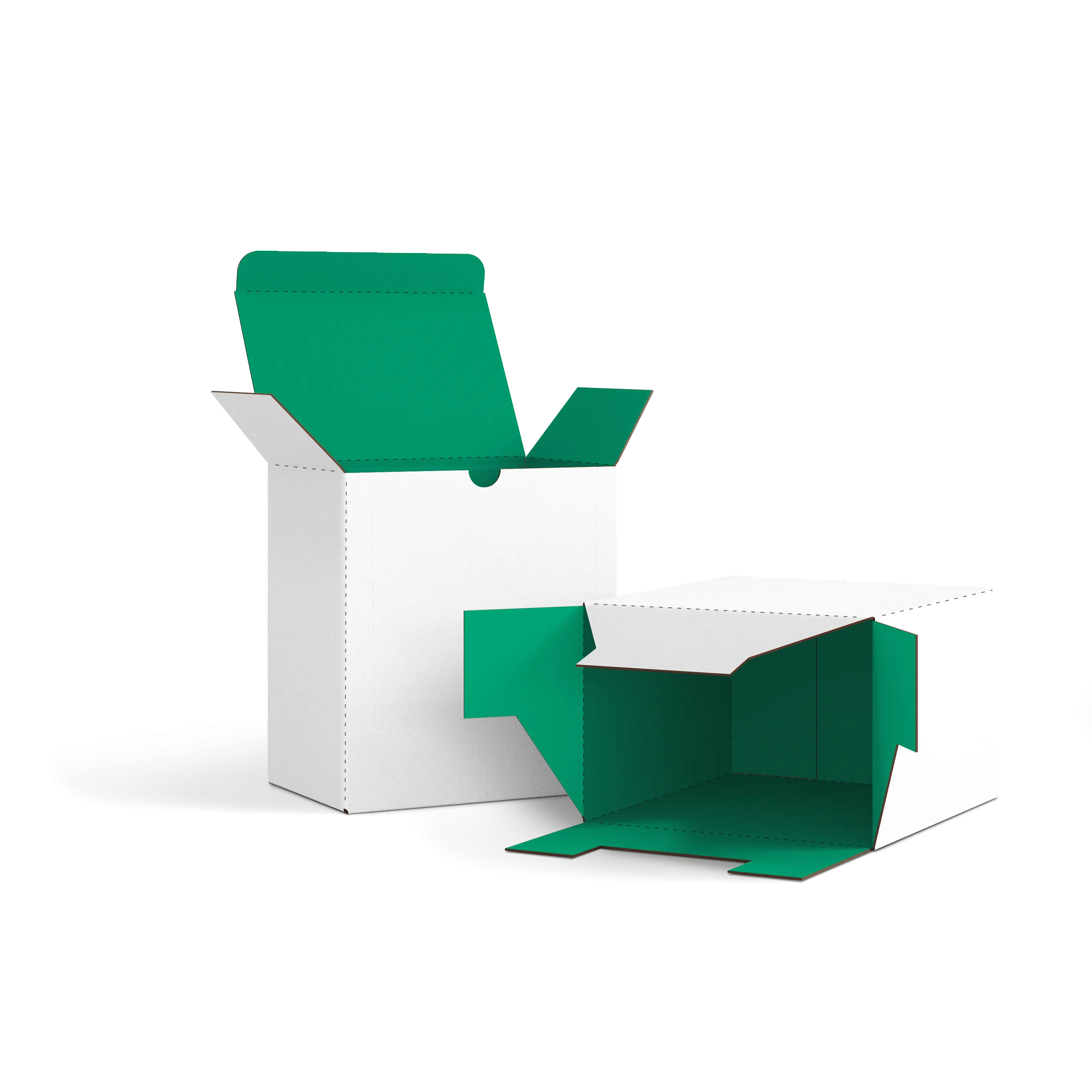 Коробка со складным дном FEFCO 0215 | Т24Е | PANTONE 347 U | БЕЛЫЙ-ЗЕЛЕНЫЙ