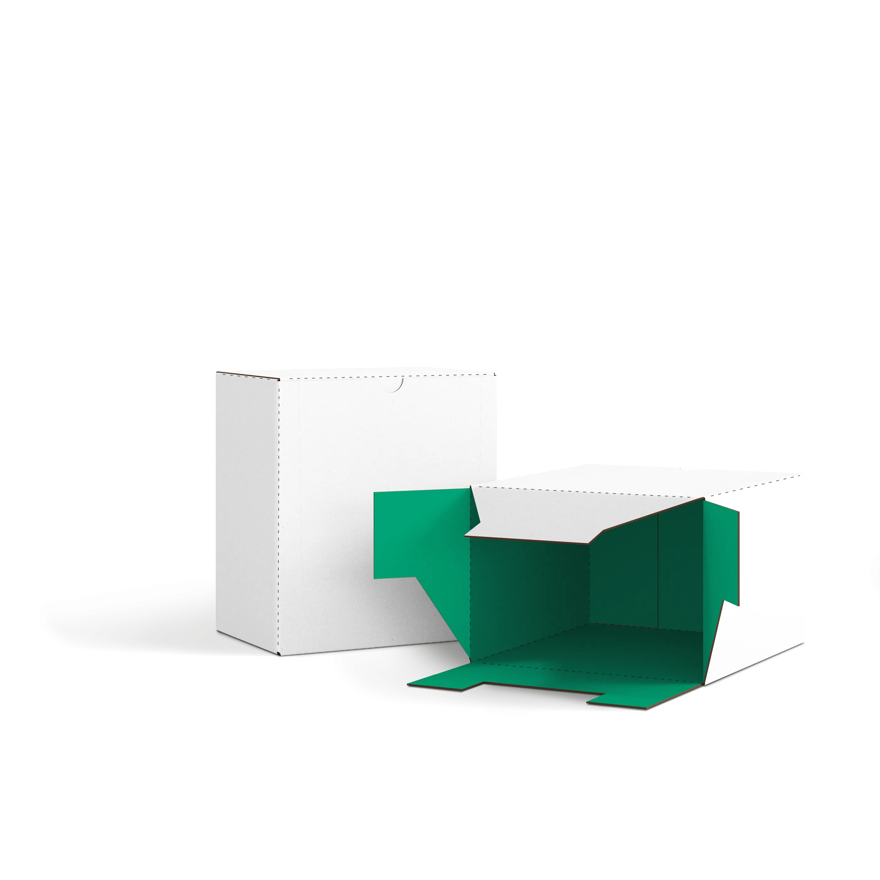 Коробка со складным дном FEFCO 0215 | Т24Е | PANTONE 347 U | БЕЛЫЙ-ЗЕЛЕНЫЙ