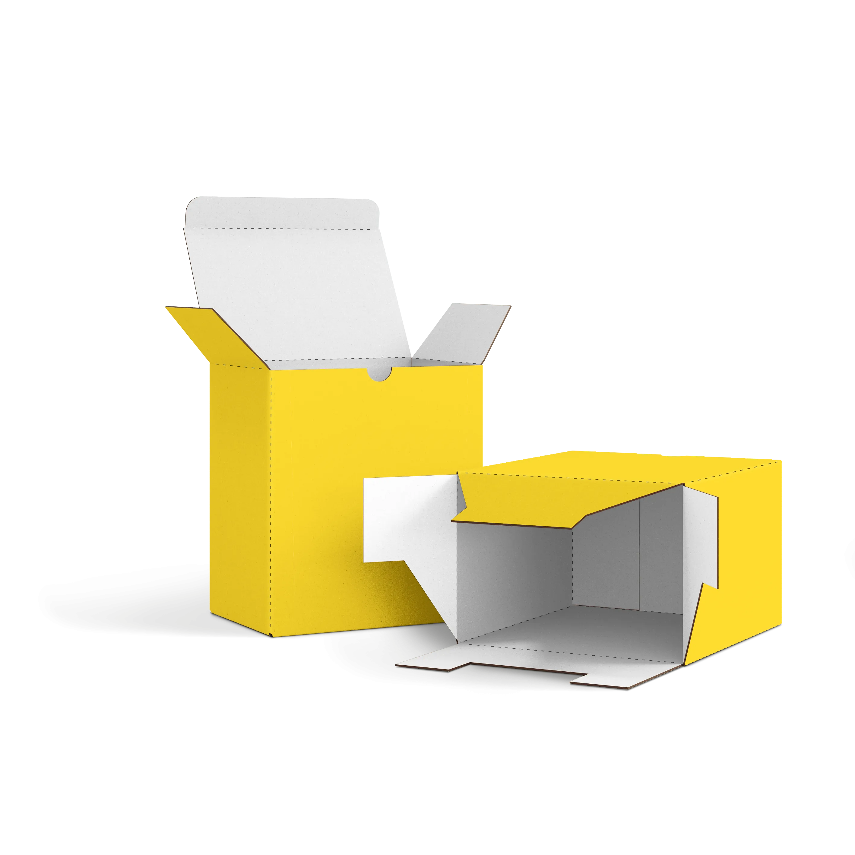 Коробка со складным дном FEFCO 0215 | Т24Е | PANTONE PROCESS YELLOW U | ЖЕЛТЫЙ-БЕЛЫЙ