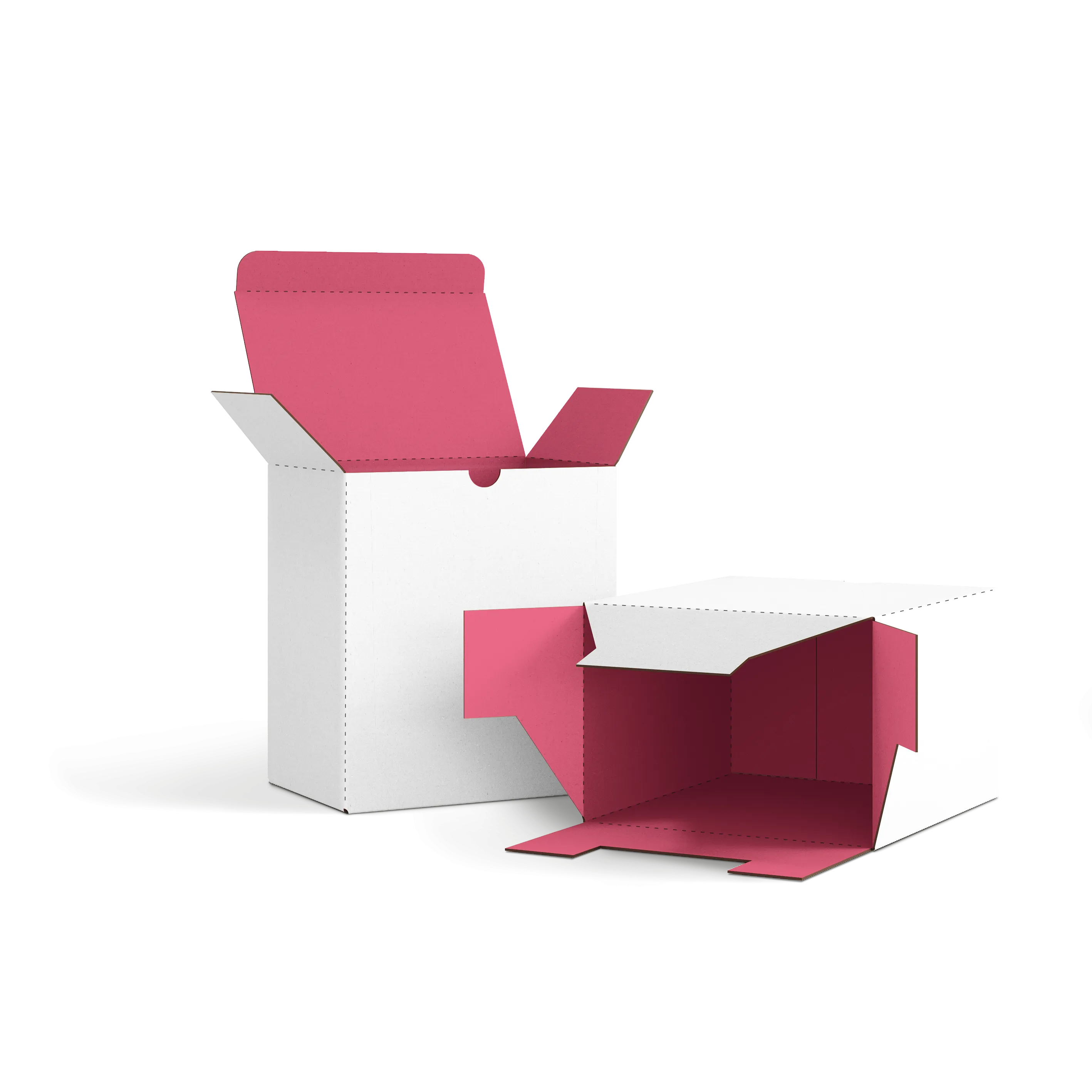 Коробка со складным дном FEFCO 0215 | Т24Е | PANTONE 205 U | БЕЛЫЙ-ЯГОДНЫЙ