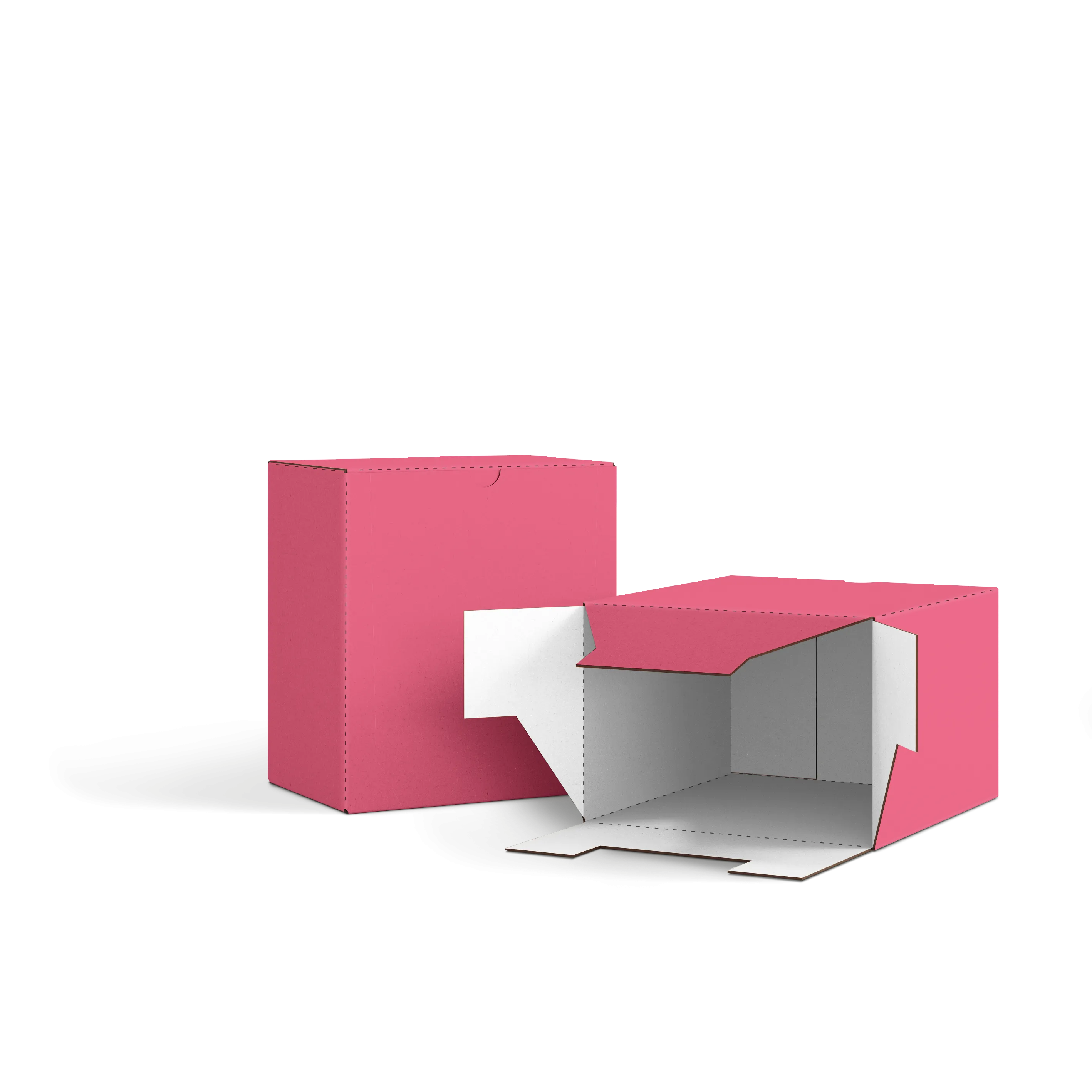 Коробка со складным дном FEFCO 0215 | Т24Е | PANTONE 205 U | ЯГОДНЫЙ-БЕЛЫЙ