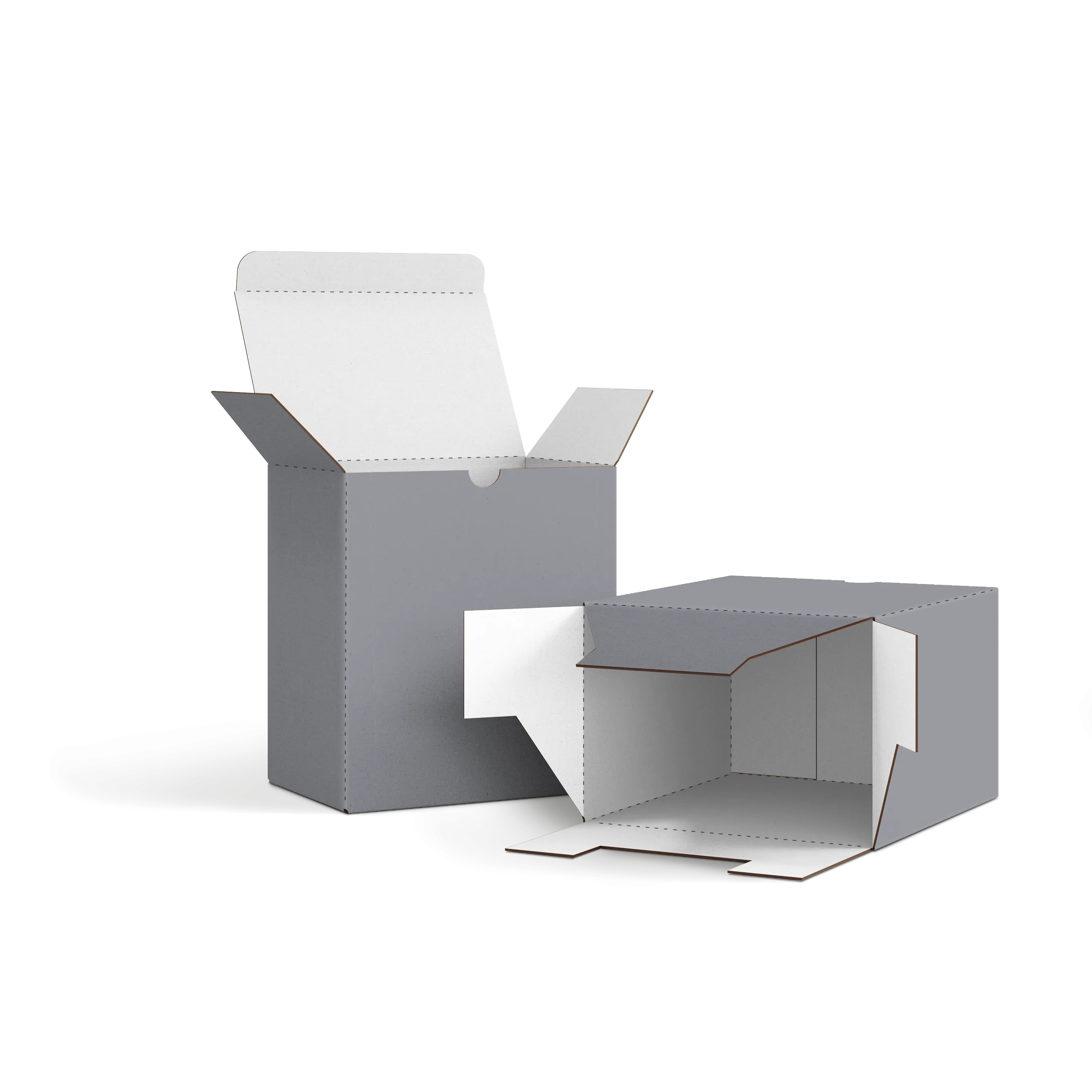Коробка со складным дном FEFCO 0215 | Т24Е | PANTONE COOL GREY 8 U | СЕРЫЙ-БЕЛЫЙ