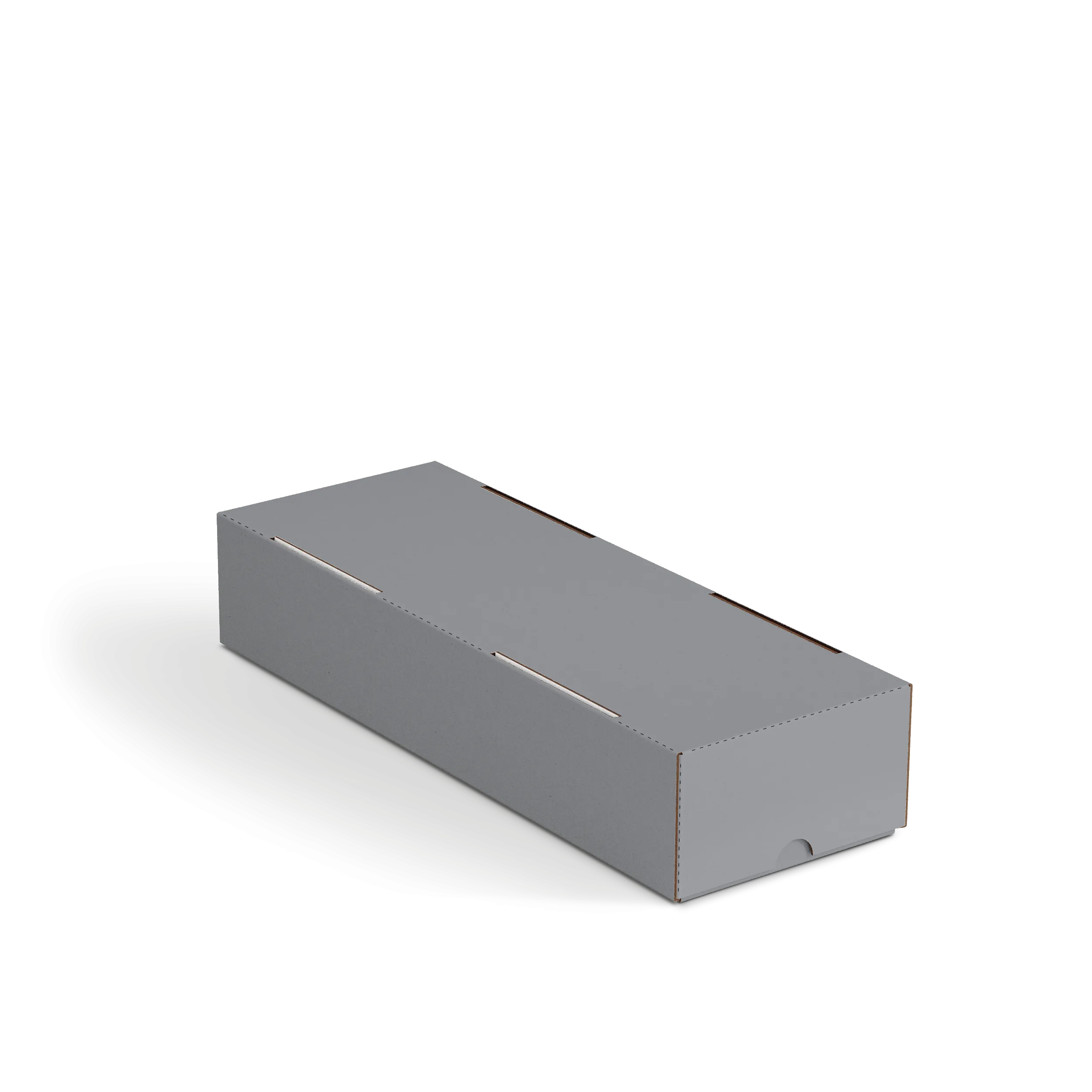 Коробка крышка-дно FEFCO 0330 | Т24Е | PANTONE COOL GREY 8 U | СЕРЫЙ-БЕЛЫЙ