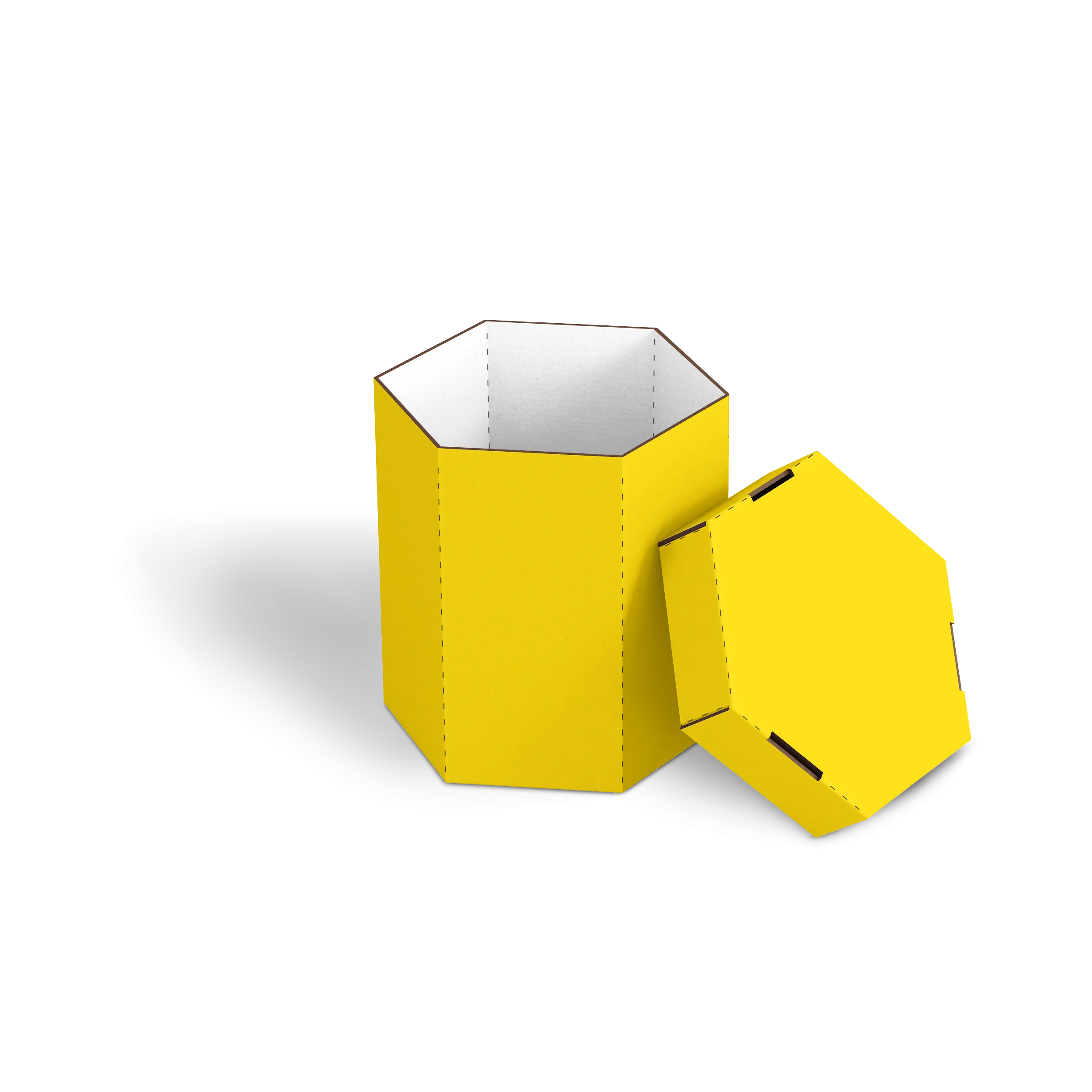 Шестигранная коробка BXTR 1006 | Т24Е | PANTONE PROCESS YELLOW U | ЖЕЛТЫЙ-БЕЛЫЙ