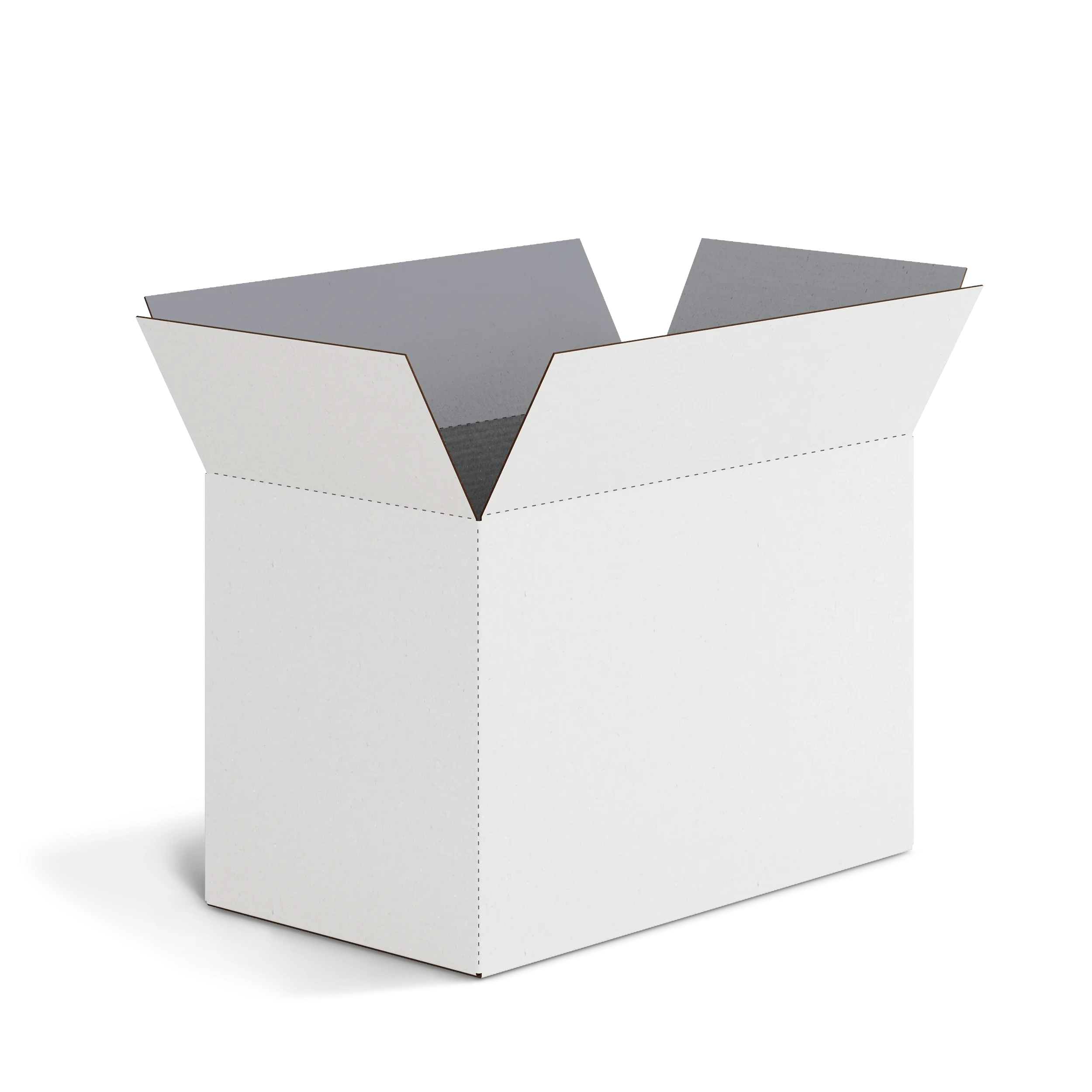 Четырехклапанная коробка FEFCO 0201 | Т24Е | PANTONE COOL GREY 8 U | БЕЛЫЙ-СЕРЫЙ