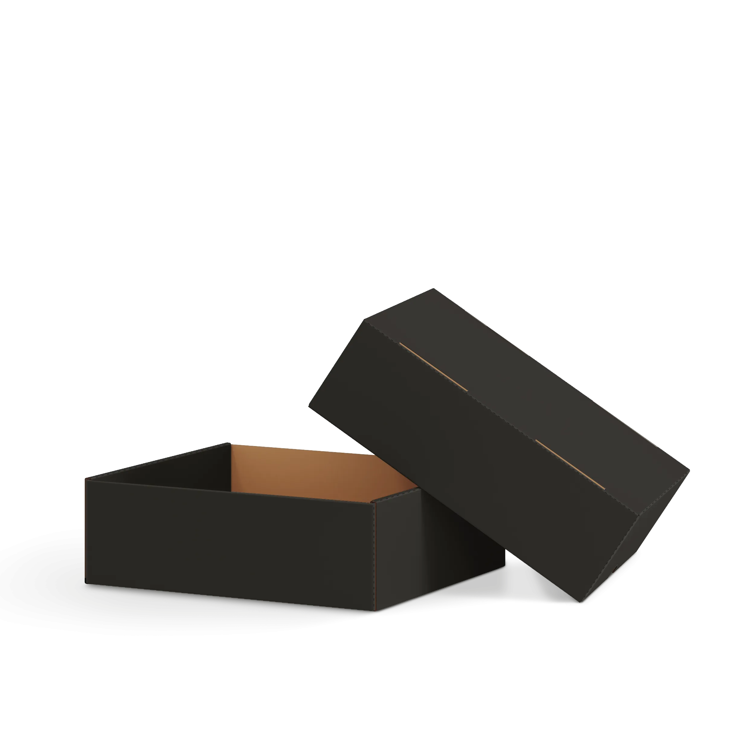 Коробка крышка-дно FEFCO 0330 | Т23Е | PANTONE BLACK U | ЧЕРНЫЙ