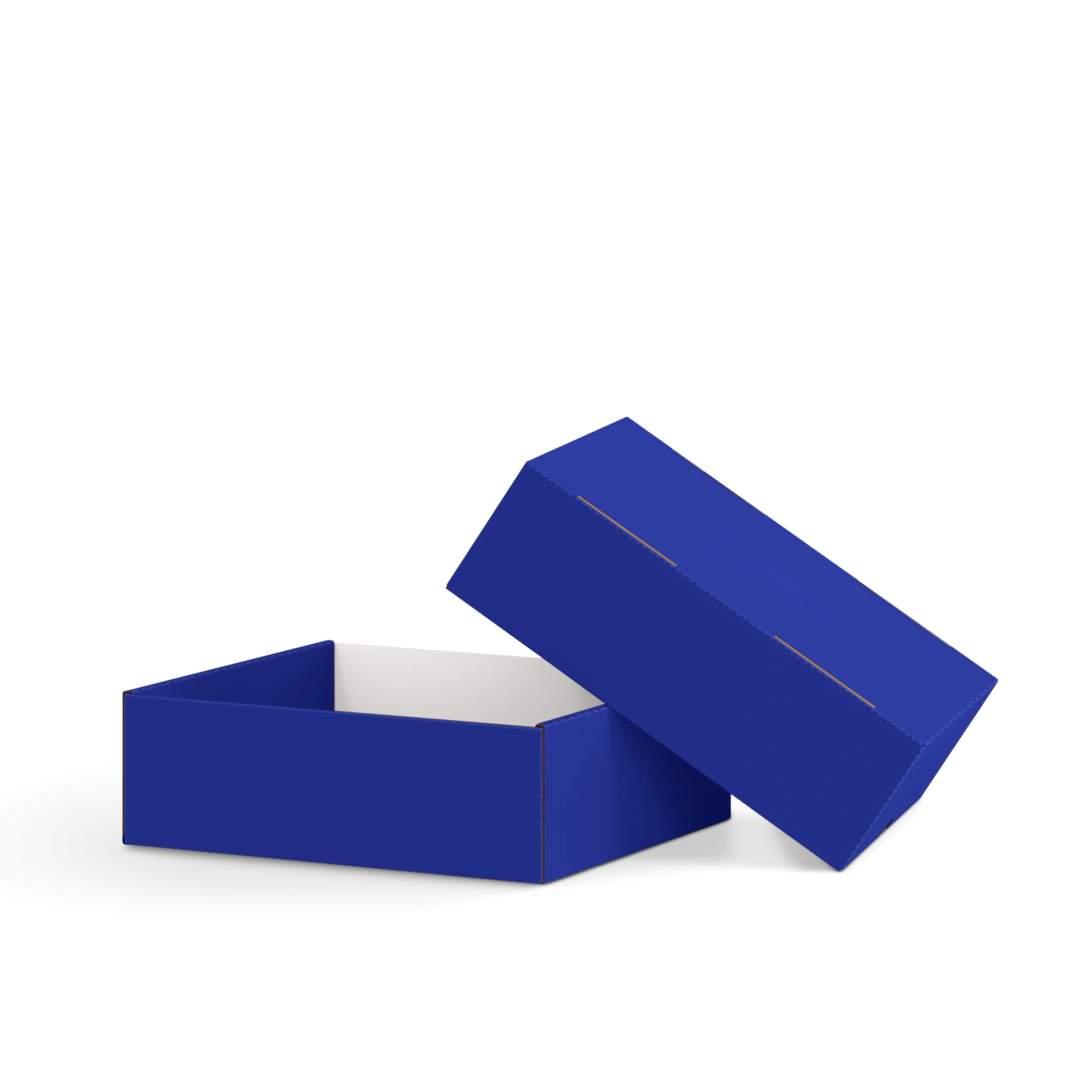Коробка крышка-дно FEFCO 0330 | Т24Е | PANTONE 072 U | СИНИЙ-БЕЛЫЙ