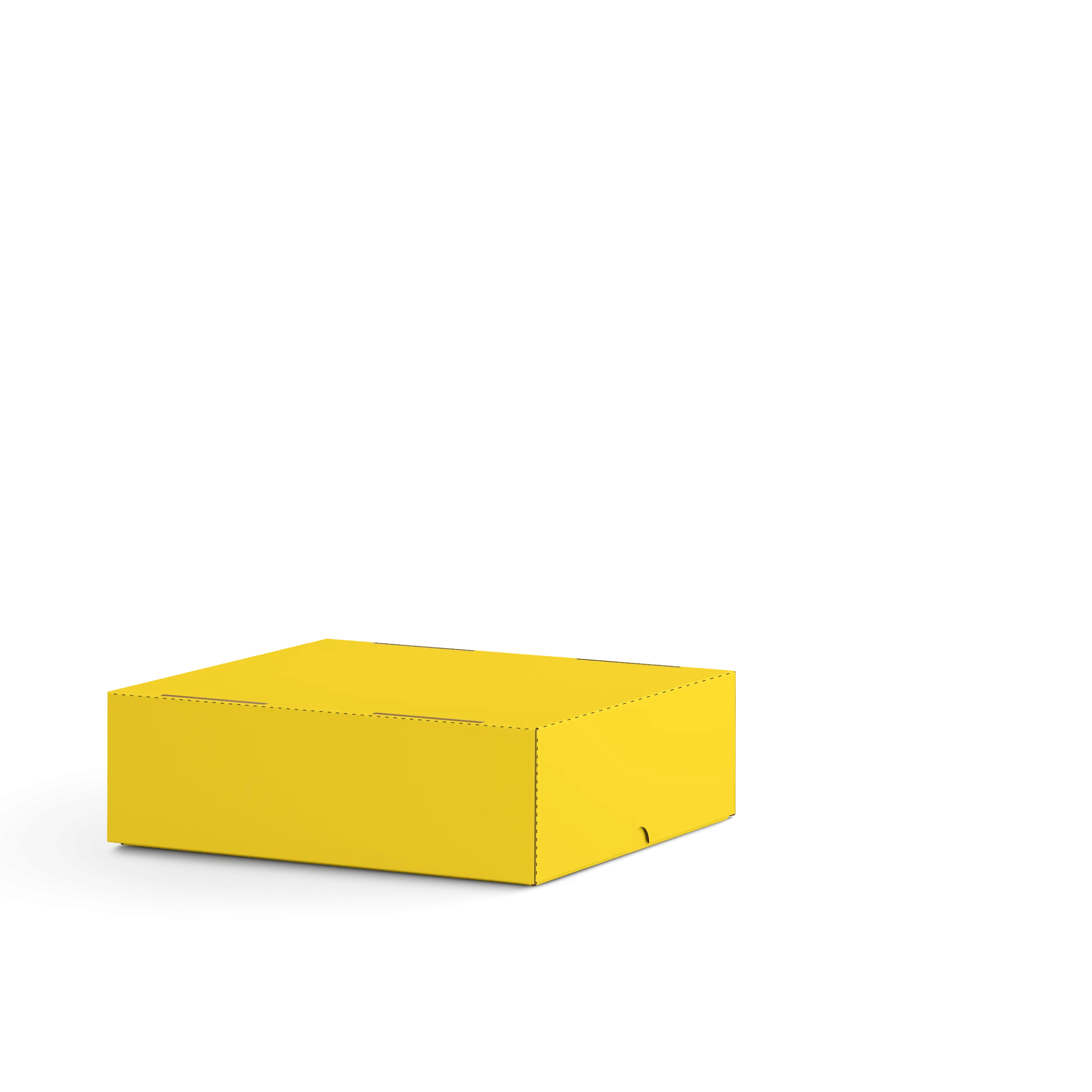 Коробка крышка-дно FEFCO 0330 | Т24Е | PANTONE PROCESS YELLOW U | ЖЕЛТЫЙ-БЕЛЫЙ